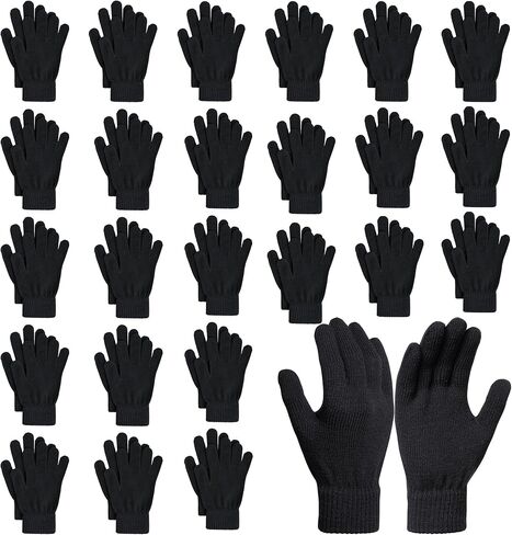 24 Pairs Winter Gloves Knit Warm Gloves Magic Glove Bulk Pack Christmas Gift for Men Women Teens Homeless Cold Weather in Saudi Arabia