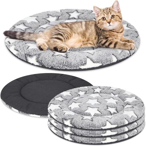 4 Pcs Dog Bed Mat Crate Pad Reversible Mat Machine Washable Bed Star Pet Sleeping Kennel Pad for Crate for Small, Medium, Large Dog(18 x 24 x 1.6 Inch,Gray) in Kuwait
