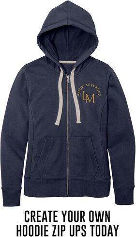 INK STITCH Women DT8103 Custom Logo Texts Embroidery Re-Fleece Full Zip Hoodies - Multicolors in Saudi Arabia