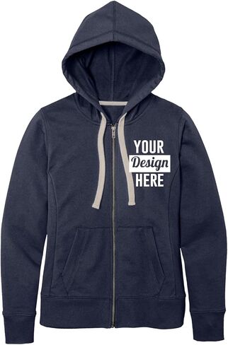 INK STITCH Women DT8103 Custom Logo Texts Embroidery Re-Fleece Full Zip Hoodies - Multicolors in Saudi Arabia