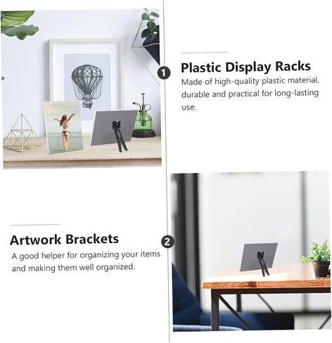 VOSAREA 50Pcs Plastic Photo Frame Dovetail Brackets Desktop Display Supports for Artwork Pictures Convenient Holders for Home Office Use Non Slip Design in Saudi Arabia