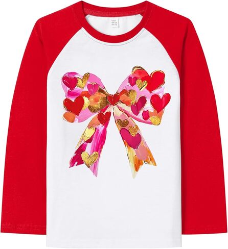 قمصان للأولاد والبنات لعيد الحب للأطفال الصغار تي شيرت لطيف على شكل بطة عيد الحب للأطفال الصغار مطبوع عليه قلب الحب ملابس علوية للعطلات 2T in Kuwait