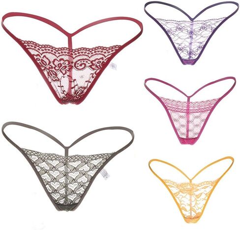 Low Waist Briefs Women's G-String Thong Seamless Underpants Lace Panties 1pcs Random Multicolor in Saudi Arabia