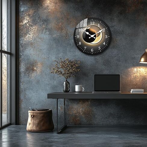 10 Inch Black Gold Wall Clock, Modern Silent Non-Ticking Analog Wall Clocks, Farmhouse Small Wall-Clock Battery Operated Decorative for Bedroom Office Living Room Wall Décor in Saudi Arabia