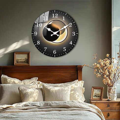 10 Inch Black Gold Wall Clock, Modern Silent Non-Ticking Analog Wall Clocks, Farmhouse Small Wall-Clock Battery Operated Decorative for Bedroom Office Living Room Wall Décor in Saudi Arabia