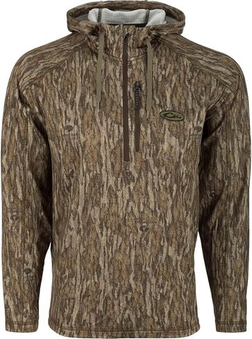 Drake Waterfowl Breathelite 1/4 Zip Camo Hoodie Bottomland Large in Saudi Arabia