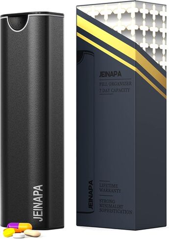 Extra Large Pill Organizer 7 Day, Aluminum Daily Pill Box, Weekly Travel Pill Case, Cute Pill Holder to Hold Vitamins, Medicines, Pills, Supplements in Kuwait