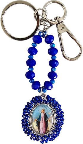 Sabeli Handmade Keychain Clip Holder - Catholic Rosary Bead Prayer - Religious Gifts Men Women - Llavero Catolico Regalo in Saudi Arabia