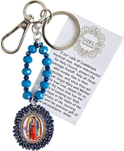 Sabeli Handmade Keychain Clip Holder - Catholic Rosary Bead Prayer - Religious Gifts Men Women - Llavero Catolico Regalo in Saudi Arabia