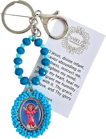 Sabeli Handmade Keychain Clip Holder - Catholic Rosary Bead Prayer - Religious Gifts Men Women - Llavero Catolico Regalo in Saudi Arabia