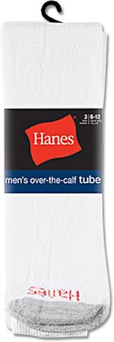 OVER-THE-CALF TUBE Socks 3 Pack, shoe size 6-12 sock size 10-13, White in Saudi Arabia