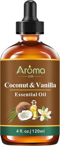 زيت جوز الهند والفانيليا العطري 4FL.Oz - زيوت أساسية للناشرين للمنزل والعلاج العطري - زيت الفانيليا للناشر والمرطب والزيوت المعطرة للصابون DIY وصناعة الشموع in Kuwait