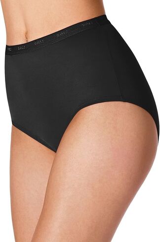 "Bali Women's Set of 6 Full-Cut-Fit Stretch Cotton Brief 9, Black" in Saudi Arabia