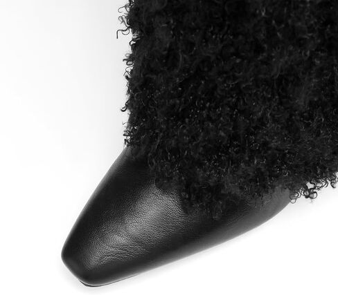 Mid Calf Boots for Women Fold Over Round Toe Chunky Sole in Saudi Arabia