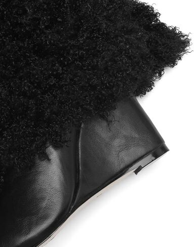 Mid Calf Boots for Women Fold Over Round Toe Chunky Sole in Saudi Arabia