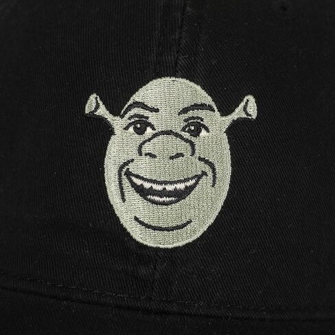 قبعة بيسبول سوداء غير منظمة ذات وجه مطرز من Bioworld Shrek in Kuwait
