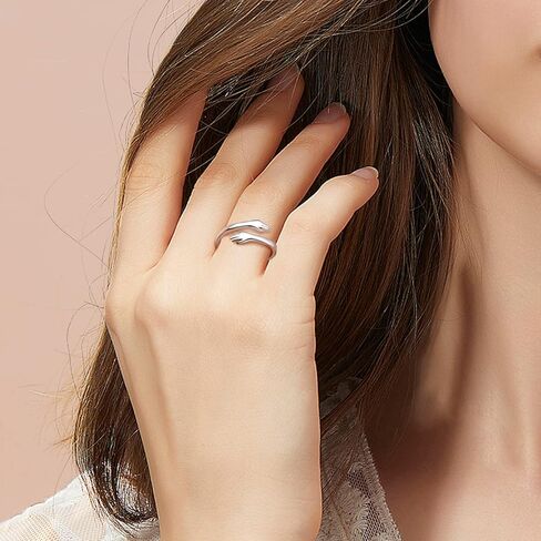 BEILIN 925 Sterling Silver Hug Rings for Women, Adjustable Ring Jewelry Valentine Mothers Day Birthday Gift for Daughters Sister Mom Wife Grandma Friends in Saudi Arabia
