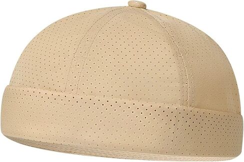 Mens Breathable Mesh Brimless Hat,No Brim Summer Docker Beanie Cap Lightweight in Saudi Arabia