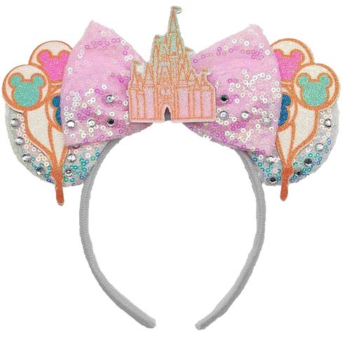 ZHENNAN عصابات رأس آذان الفأر للنساء، عصابات رأس على شكل قلعة سحرية لامعة، أزياء كرتونية للمناسبات وحفلات أعياد الميلاد وإكسسوارات الشعر in Kuwait