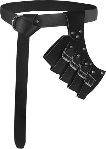2 Pcs Medieval Sword Belt with Sword Frog Holster Adjustable Rapier Sword Holster Renaissance Renaissance Belt Knight Costume Accessory for Halloween (Black, Medium) in Saudi Arabia