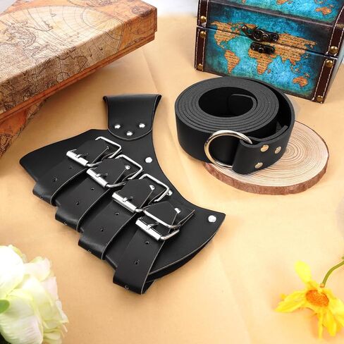 2 Pcs Medieval Sword Belt with Sword Frog Holster Adjustable Rapier Sword Holster Renaissance Renaissance Belt Knight Costume Accessory for Halloween (Black, Medium) in Saudi Arabia