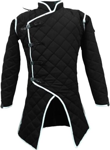 معطف غامبيسون من العصور الوسطى - درع أكيتون من القطن السميك والمبطن بأكمام طويلة كاملة، زي SCA LARP Cosplay لعصر النهضة Fair. in Kuwait