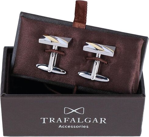 Trafalgar Men's Rhodium and Gold Detailed Cufflinks in Saudi Arabia