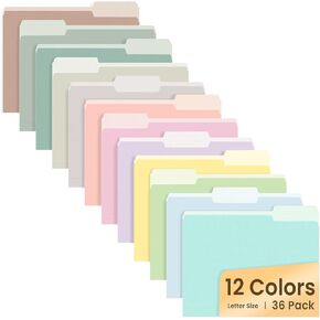 SUNEE File Folders, 30 Pack Manilla Folders 8.5 x 11, Colored File Folders Home Office School Supplies for Documents Files Paper, 6 Bright Colors in Kuwait