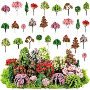 28 Pcs Model Trees Fake Miniature Trees Diorama Supplies Model Scenery Supplies Miniature Garden Accessories with Faux Moss Snow Leaves Decor for DIY Projects Landscape Fairy (Maple Trees) in Kuwait