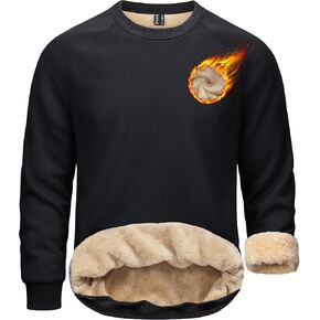 TACVASEN Mens Sherpa Lined Sweatshirts Winter Fleece Midweight Pullover Sweater Warm Crewneck Sweatshirt in Saudi Arabia