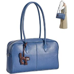 Genuine Leather Swing Zip Shoulder Bag Top-Handle Handbags， Leather Shoulder Purses for Women Vintage Bag Leather Tote Bag in Kuwait
