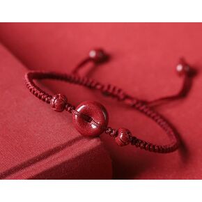 Cinnabar Safety Buckle Anklet Female Hand Woven Red Rope Red String Bracelet with Cinnabar Peaceful Buckle for Protection,Feng Shui Bracelet,Adjustable Chinese Bracelet Prayer Yoga Rope for Women Men in Kuwait