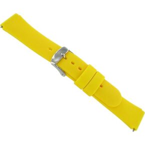 Generic Silicone Rubber Watch Band, 18mm Width, Soft Sport Rubber Replacement, Yellow, Medium in Kuwait