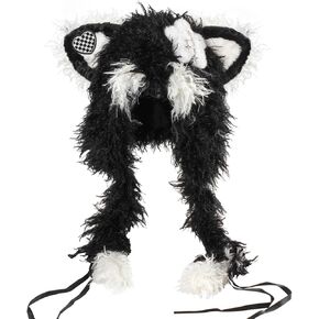 Handmade Faux Fur Hat Cute Animal Hood Therian Fursuit Headwear Y2K Winter Headwear for Halloween & Party Costume in Saudi Arabia