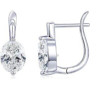2CT Oval Moissanite Hoop Earrings, D Color 7x9mm Oval Cut Moissanite 925 Sterling Silver Earrings for Women Wedding Birthday Jewerly Gifts in Saudi Arabia