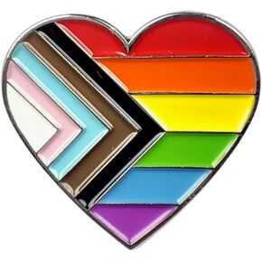 دبوس علم LGBTQ Gay Pride المينا ملون على شكل قلب الحب على حقائب الملابس والقبعات in Kuwait