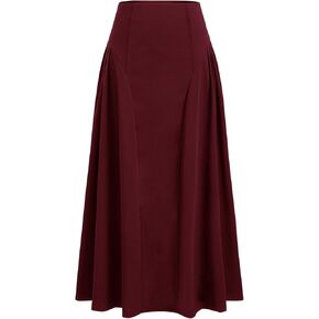 تنورة CIDER ماكسي للنساء بخصر متوسط ​​بطيات على شكل حرف A تنورة طويلة كاجوال واسعة للنساء in Kuwait