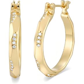 أقراط مطلية بالذهب للنساء 14 قيراط أقراط مطلية بالذهب للنساء مع قطع هندسية تشيكوسلوفاكيا أقراط ذهبية فريدة من نوعها للنساء 25 مم in Kuwait