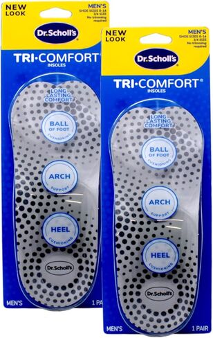 Dr. Scholl's Tri-Comfort Orthotics Inserts, Men's Size 8-12, 1-Pair Packages in Saudi Arabia