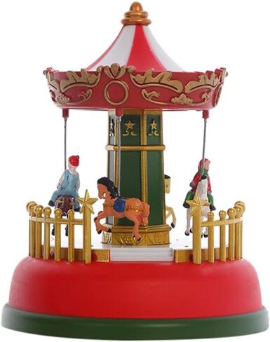 صندوق تشغيل الموسيقى Merry-Go-Round لعيد الميلاد المجيد المضيء الصغير للموسيقى عجلة فيريس متحركة لتزيين سطح المكتب الرومانسي in Kuwait