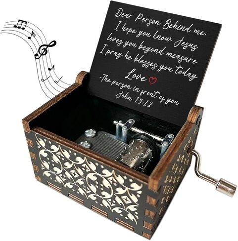 Jesus Loves Me Music Box Wooden Musical Box for Christians Wood Minimalism Music Box for Faith Based Gifts Vintage Hand Crank Musical Box for Religious Gifts Spiritual Gifts for Women - JRM834 in Saudi Arabia