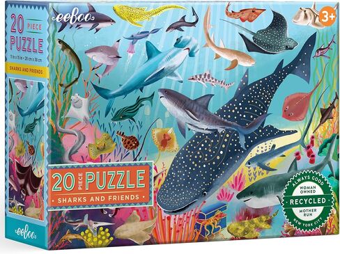 eeBoo: Vehicles 20 Piece Puzzle for Kids, Encourages Hand-Eye Coordination, Fine Motor Skills, and Problem Sloving, 15" x 11" Once Completed, for Ages 3 and up in Saudi Arabia