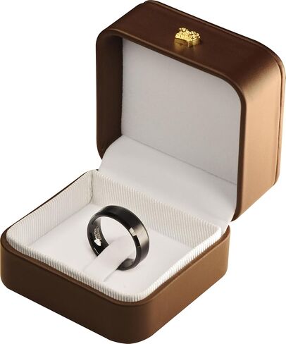 LAODA Black Ring Box for Men for Engagement, Wedding,Proposal Luxury PU Leather Material Ring Storage Holder Box with Clip for Men's Thick Wide Wedding Band and Women's Big Rings in Saudi Arabia