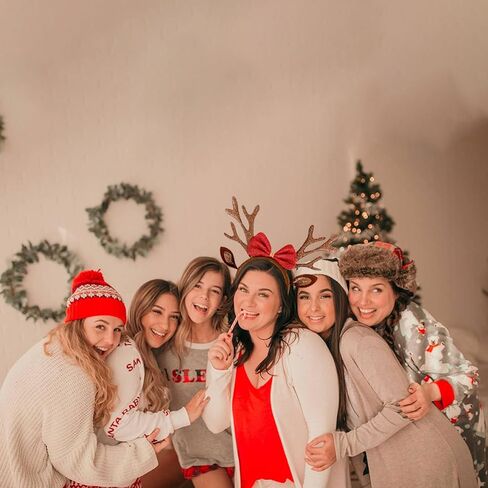 Brown Christmas Antlers Headband Reindeer Ears Headbands for Women Christmas Holiday Hair Accessories for Women in Saudi Arabia