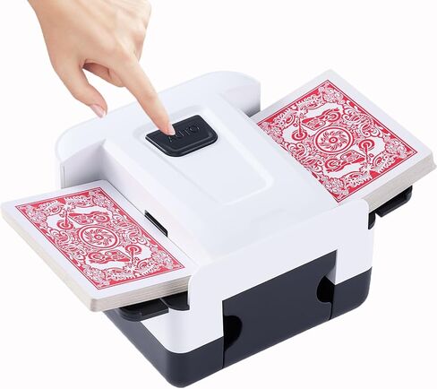 ماكينة خلط البطاقات الأوتوماتيكية الهادئة مكونة من طابقين، تعمل بالبطارية/USB كهربائي UNO Poker Shuffler، ماكينة خلط بطاقات اللعب للعبة البطاقات المنزلية، والسفر in Saudi Arabia