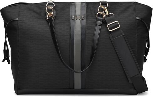 ELLE Eleganza 32L Monogram Weekender Duffel Bag | Brown in Kuwait