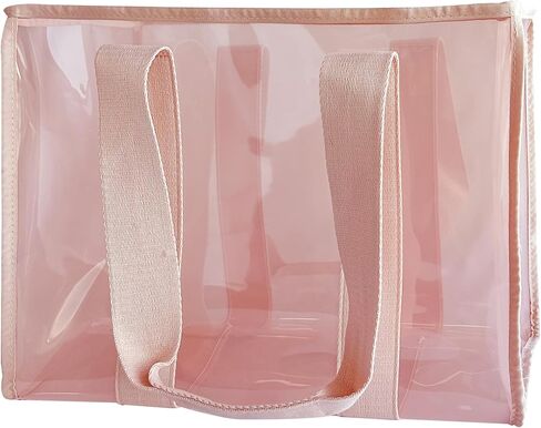 حقيبة شاطئ PVC مقاومة للماء مع جيب للهاتف مقاس 17.32 × 8.27 × 12.2 بوصة حقيبة خفيفة الوزن للنساء والسفر ضد الرمال in Kuwait