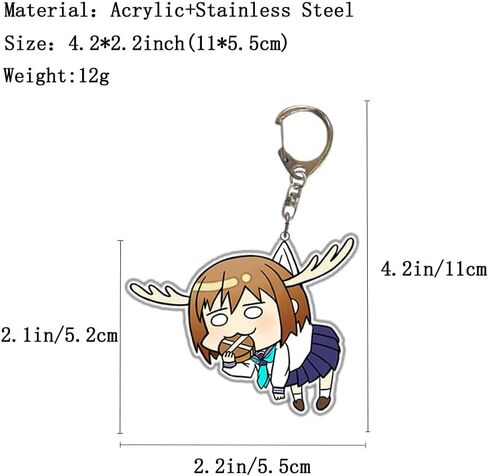 Shikanoko Noko Keychain 5Pcs Set,Anime My Deer Friend Shikanoko Cosplay Acrylic Keyrings for Fans in Saudi Arabia