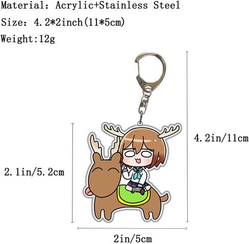 Shikanoko Noko Keychain 5Pcs Set,Anime My Deer Friend Shikanoko Cosplay Acrylic Keyrings for Fans in Saudi Arabia