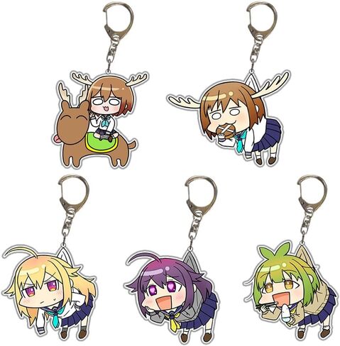 Shikanoko Noko Keychain 5Pcs Set,Anime My Deer Friend Shikanoko Cosplay Acrylic Keyrings for Fans in Saudi Arabia